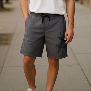 Men’s Light Gray Surf Shorts First Wave Size 32 | Beach & Swim Trunks